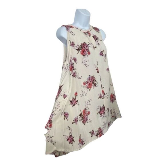 Free People Tunic Women Size XS Tree Swing Beige Purple Floral Rank Top Boho - Picture 3 of 12